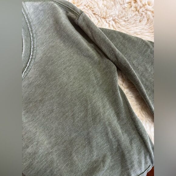 Soft Surroundings Walk in the Park Distressed Sweater in Green/Gray size XSP - Picture 5 of 6